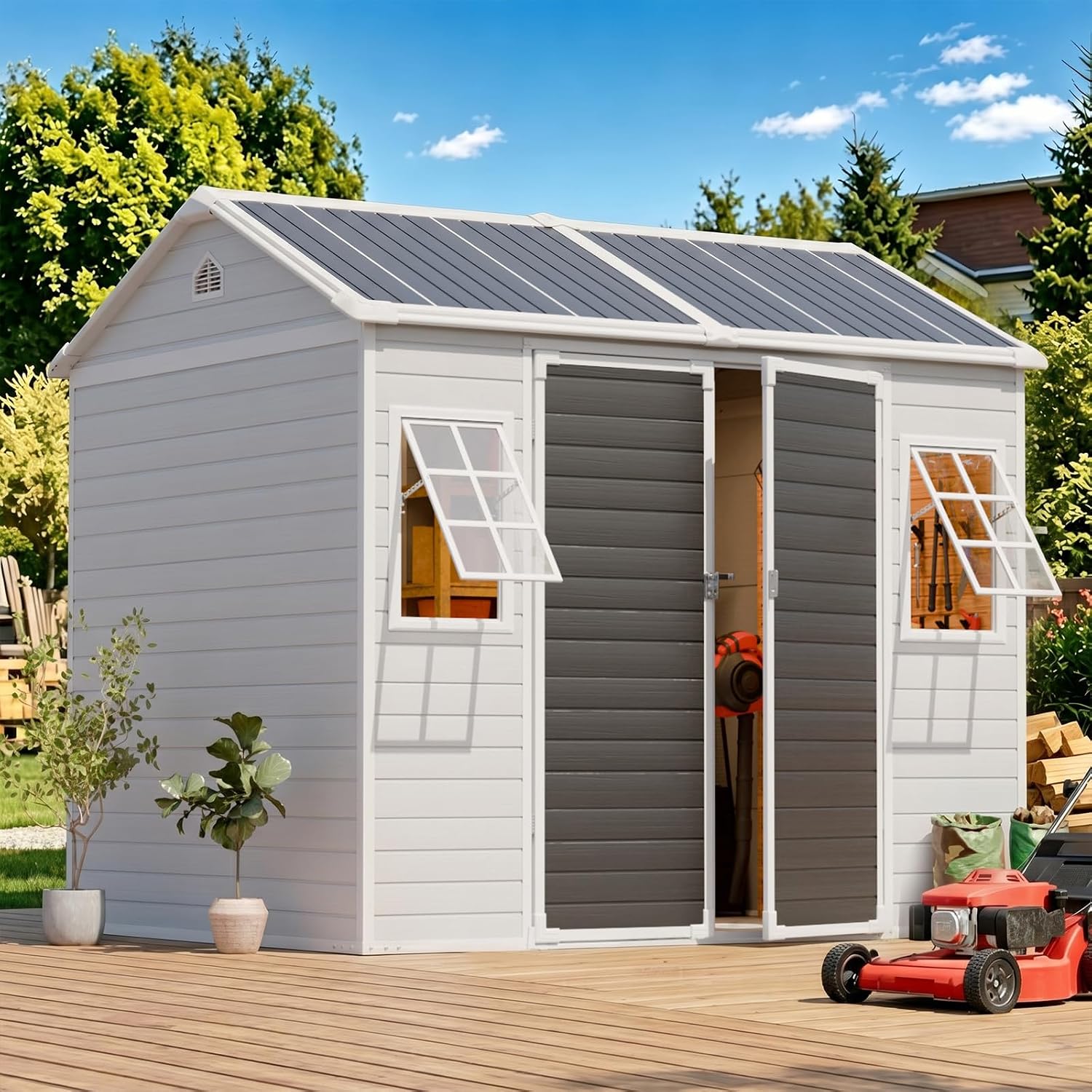 8x6 FT Resin Shed with Floor 1 - đánh giá và giá Gardening Tools