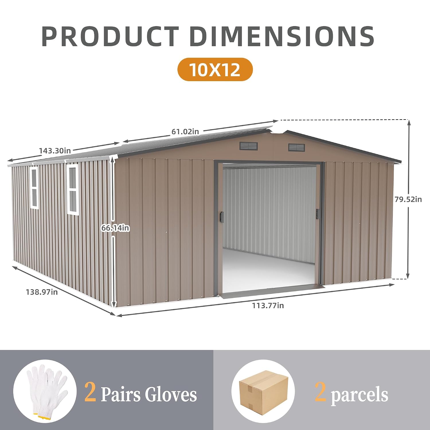 10x12 FT Outdoor Metal Storage - đánh giá và giá Gardening Tools