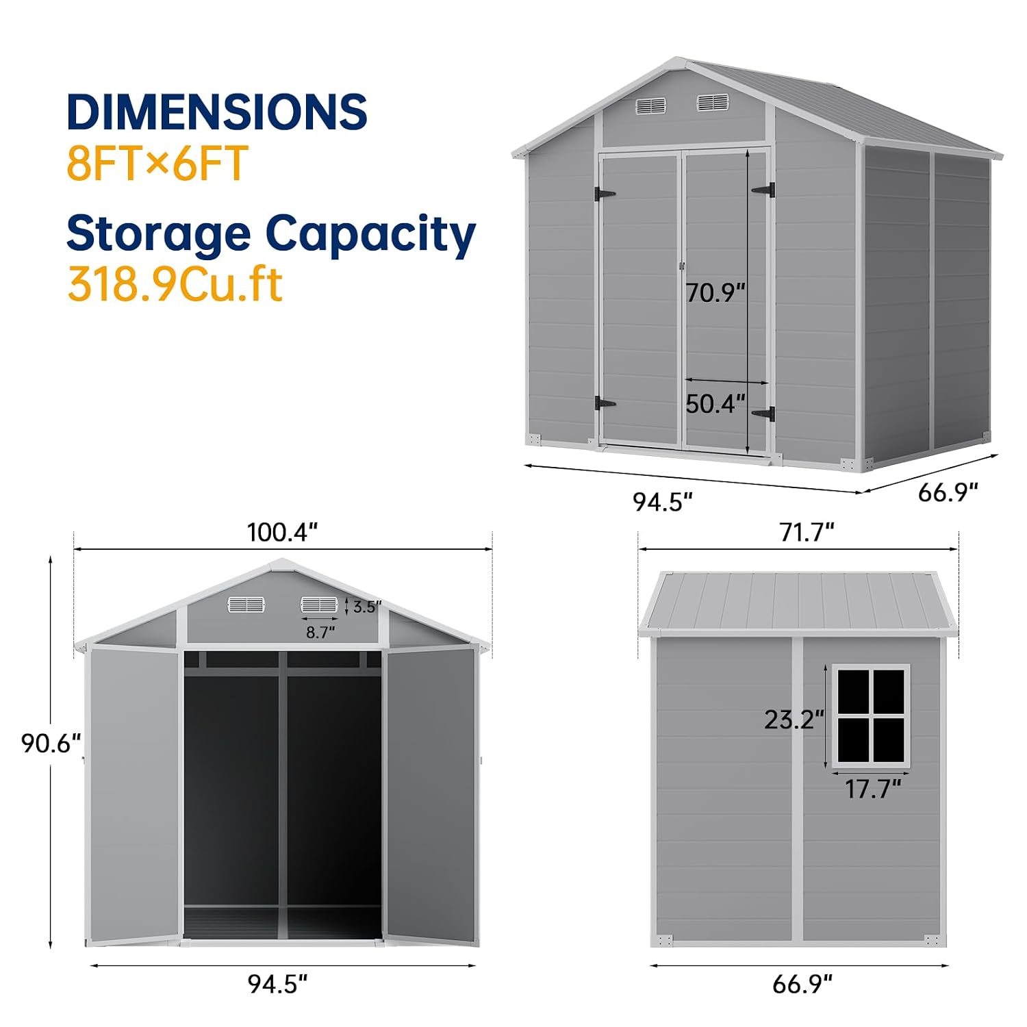 8×6 FT Outdoor Storage Shed wi - đánh giá và giá Gardening Tools