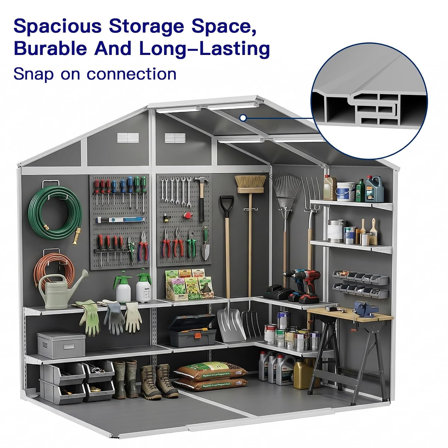 8×6 FT Outdoor Storage Shed wi - đánh giá và giá Gardening Tools