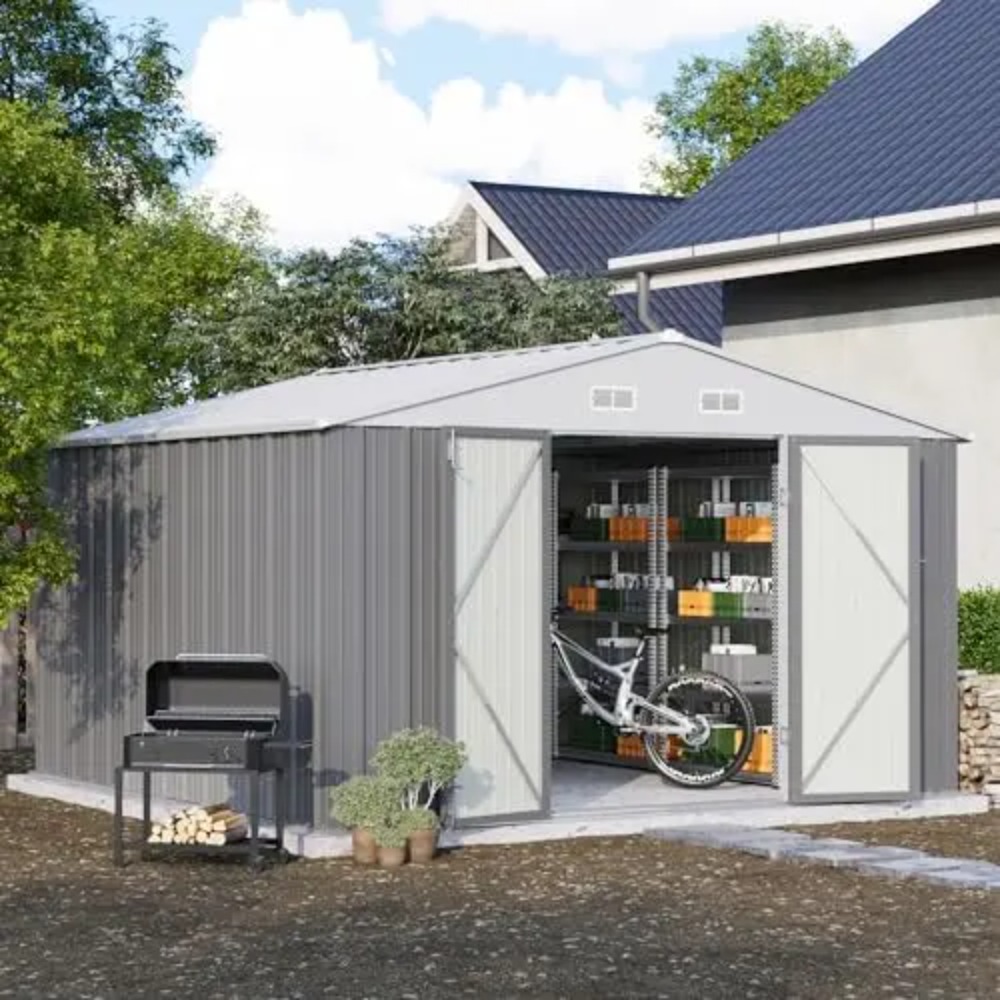 10x10 FT Metal Storage Shed, B - đánh giá và giá Gardening Tools