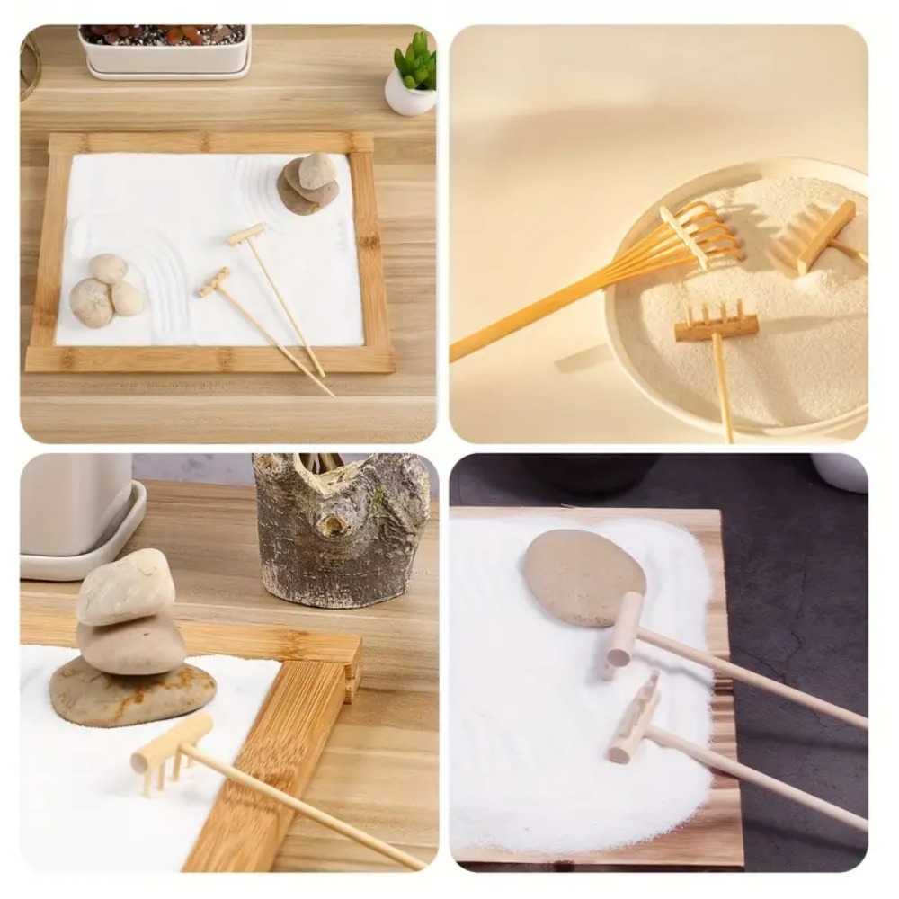 6pcs Mini Bamboo Rake Set for  - đánh giá và giá Gardening Tools Japan